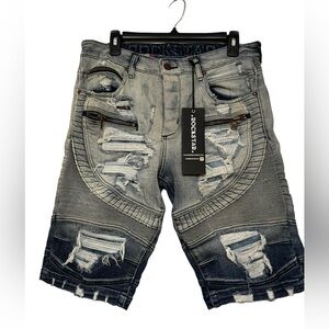 Rockstar Destroyed Denim Shorts size 30